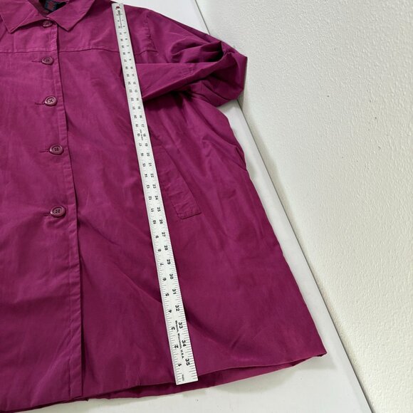 Denim & Co Microfiber 3/4 Length Coat Size 2X Purple Button Front A65636 NWT - Picture 11 of 12